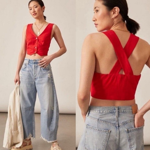 Anthropologie Tops - MARE MARE X ANTHROPOLOGIE RED VEST SUMMER VIBES